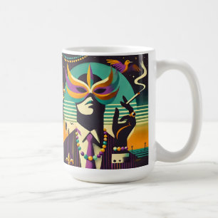 Caneca De Café Retro de Meados do Século anos 60 Mardi Gras O Hom