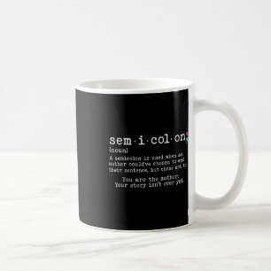 Caneca De Café Retrô - Definição de Semicolon Prevenção Suicida e