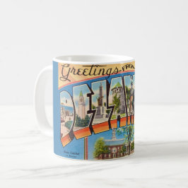 Caneca De Café Retro Delaware Greeting Mug