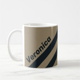 Caneca De Café Retro Deserto Três Listras com Nome