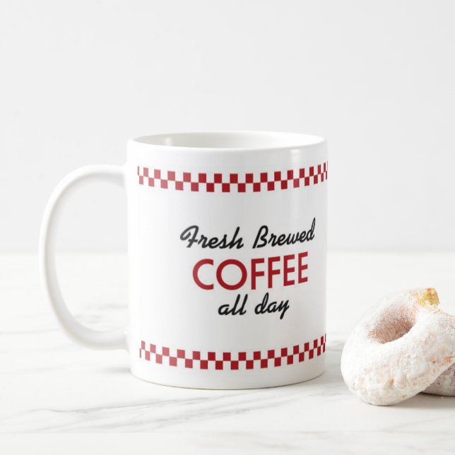 Caneca de café retro do comensal - design retro (Com Donut)