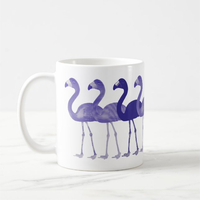 Caneca de café retro do vintage dos flamingos (Esquerda)