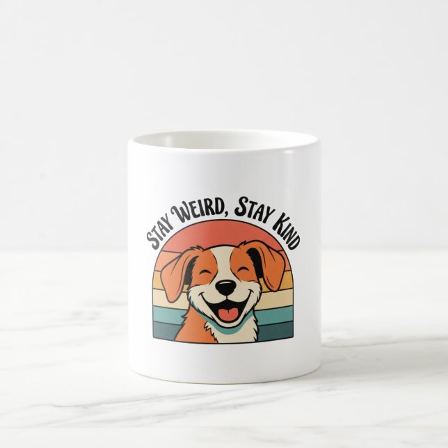 Caneca De Café Retro Dog Stay Kind White Coffee Mug (Centro)