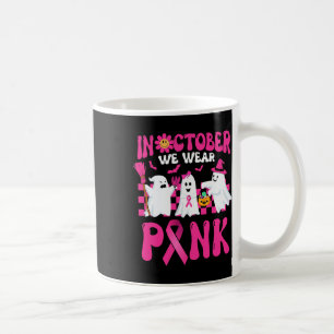 Caneca De Café Retro Em Outubro Vestimos Assistente Rosa Fantasma