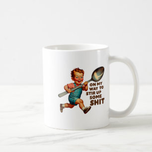 Caneca De Café Retro Engraçado A Caminho De Agitar Um Hu Sarcásti