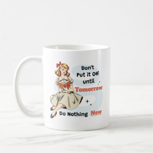 Caneca De Café Retro Engraçado Demotivacional Sassy Schoolgirl