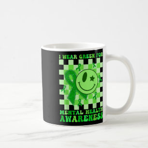 Caneca De Café Retro Eu Uso Verde Para Conscientização Da Saúde M