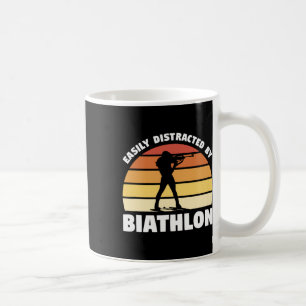 Caneca De Café Retro Facilmente Distraído Por Biathlon Biathlete