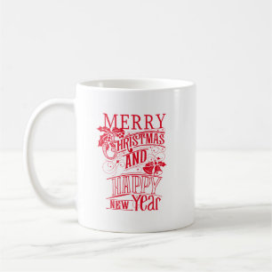 Caneca De Café Retro Feliz Natal e Feliz ano novo