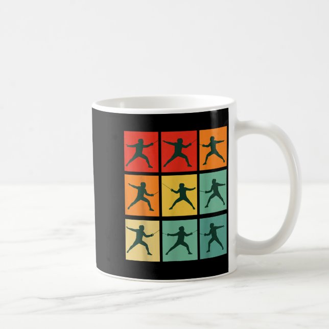 Caneca De Café Retro Fencing For Christmas Srty Fencer Athlete  (Direita)