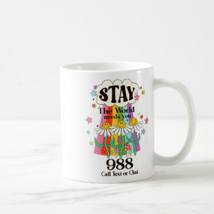 Caneca De Café Retro Fique O Mundo Precisa De Você Prevenção Suic