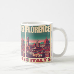Caneca De Café Retro Florence, firenze os presentes de viagem itá