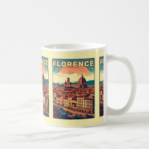 Caneca De Café Retro Florence, firenze os presentes de viagem itá