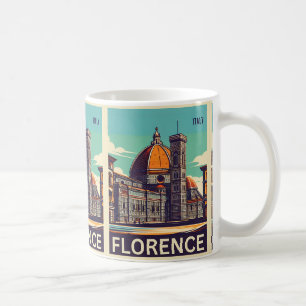 Caneca De Café Retro Florence, firenze os presentes de viagem itá