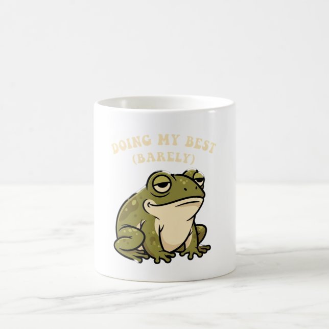 Caneca De Café Retro Frog Minimal Effort White Mug (Centro)
