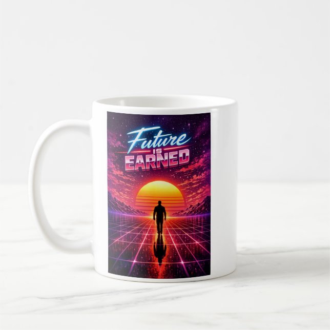 Caneca De Café Retro Future Motivation Poster (Esquerda)
