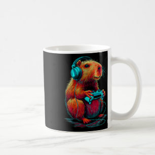 Caneca De Café Retro Gaming Capyra Vídeo Engraçado Roedor Gamer A