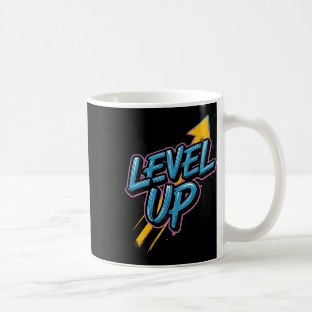 Caneca De Café Retro Gaming Level Up Boys Girls Men Women  (Direita)