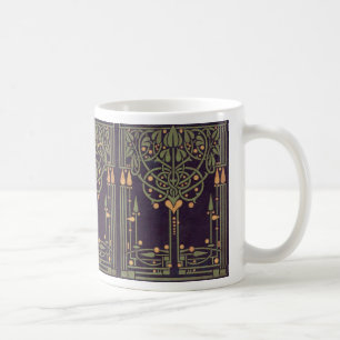 Caneca de café retro geométrica do design