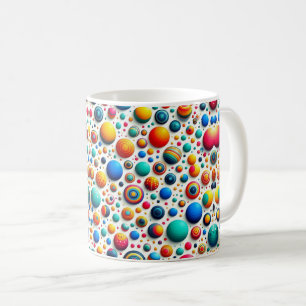 Caneca De Café Retro Geométrico abstrato Dots