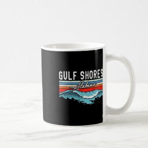 Caneca De Café Retro Golfo Shores Beach Alabama Surfboard Beach