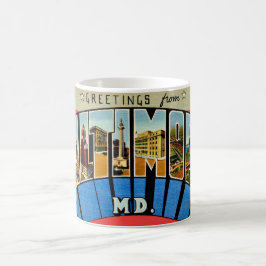 Caneca De Café Retro Greeting from Baltimore Mug