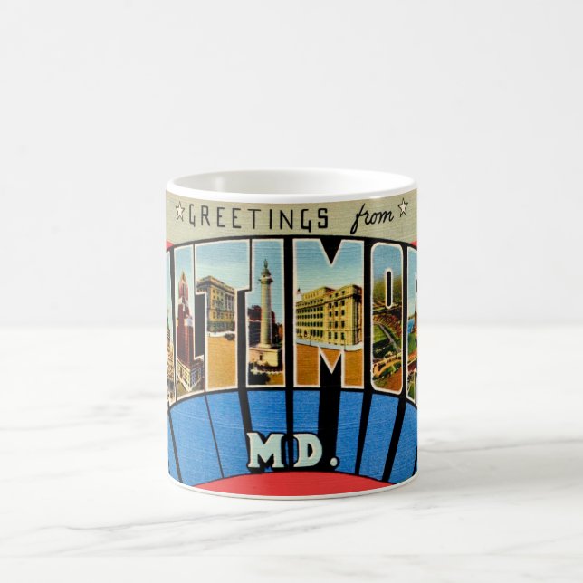 Caneca De Café Retro Greeting from Baltimore Mug (Centro)