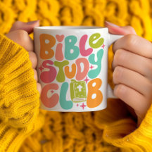 Retro Groovy Bíblia Study Club Coffee Mug