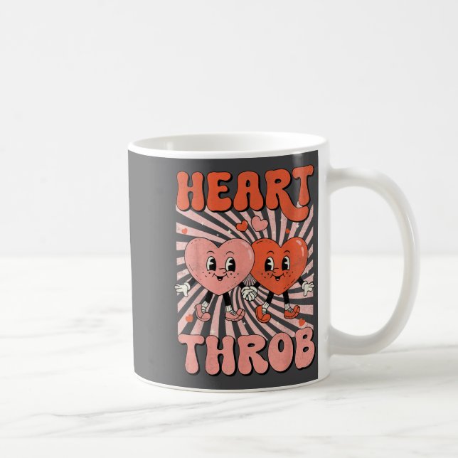 Caneca De Café Retro Groovy Heart Throb Valentines Day Toddlers B (Direita)