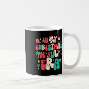 Caneca De Café Retro Groovy Na Minha Era De Natal Em Julho Verão