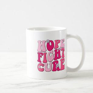 Caneca De Café Retro Groovy Rosa Hope Lutar Curta Cancer De Mama