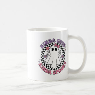 Caneca De Café Retro Halloween Feelin Meio Bonito, Maluco