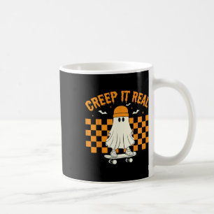 Caneca De Café Retro Halloween Ghost Halloween Crepe It Real
