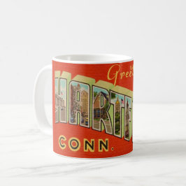 Caneca De Café Retro Hartford Conn Saudação Mug