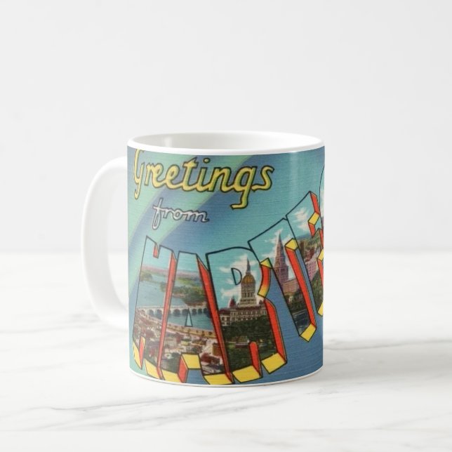 Caneca De Café Retro Hartford Connecticut Mug (Frente Esquerda)