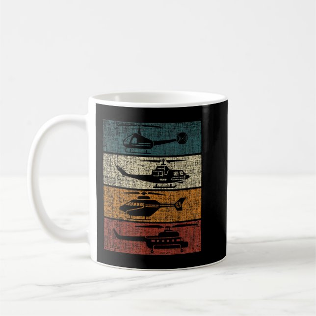 Caneca De Café Retro Helicopter Pilot Vintage Aviation  (Esquerda)