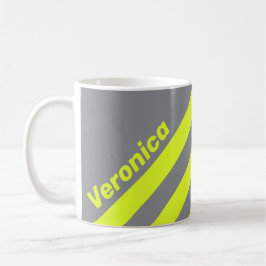 Caneca De Café Retro HI VIS Três Listras com Nome