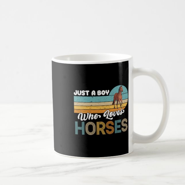 Caneca De Café Retro Horseback Andando Sobre Um Menino Que Ama (Direita)