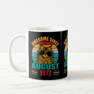 Caneca De Café Retro Incrível Desde agosto de 1972 50º Aniversári