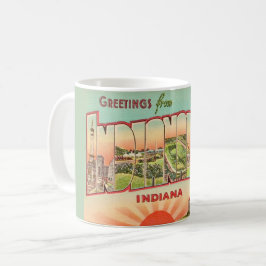 Caneca De Café Retro Indianapolis Saudação