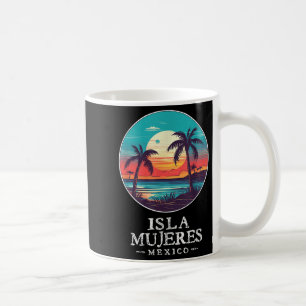 Caneca De Café Retro Isla Mujeres México Praia Pôr do Sol Lembran
