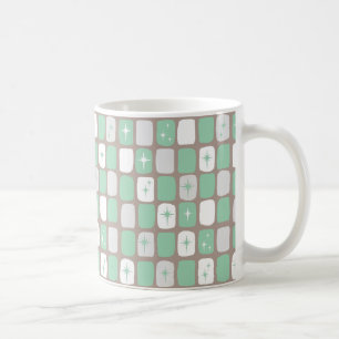 Caneca De Café Retro Jade Starbursts Coffee Mug