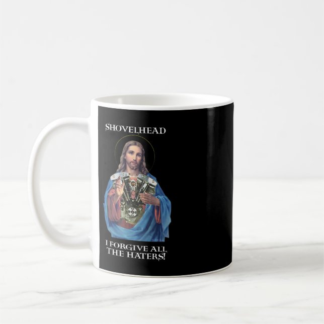 Caneca De Café Retro Jesus Shovelhead Eu perdoo todos os odiadore (Esquerda)