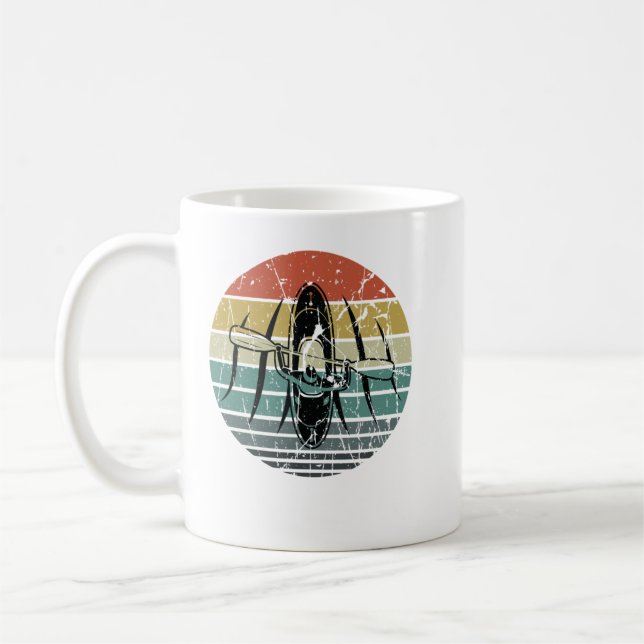 Caneca De Café Retro Kayak Canoé Ampla Funny Kayaking Paddling Ka (Esquerda)