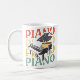 Caneca De Café Retro Keyboard Pianist Instrument Musician Vintage