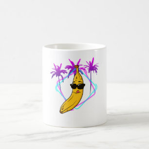 Caneca De Café retro legal do partido banana