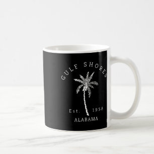 Caneca De Café Retro Legal Golfo Shores Al Beach Palm Graphic