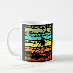 Caneca De Café Retro Levante Paddleboarder Paddleboarder Fora