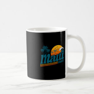 Caneca De Café Retro Maui Havaí Ilha Havaiana Palmeira Praia