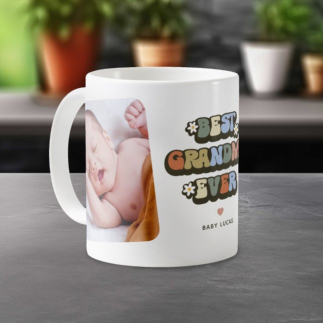 Caneca De Café Retro Melhor Avó de Sempre 2 Foto (Criador carregado)